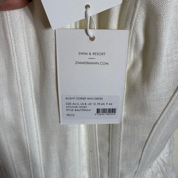 ZIMMERMANN Alight Corset White Mini Dress